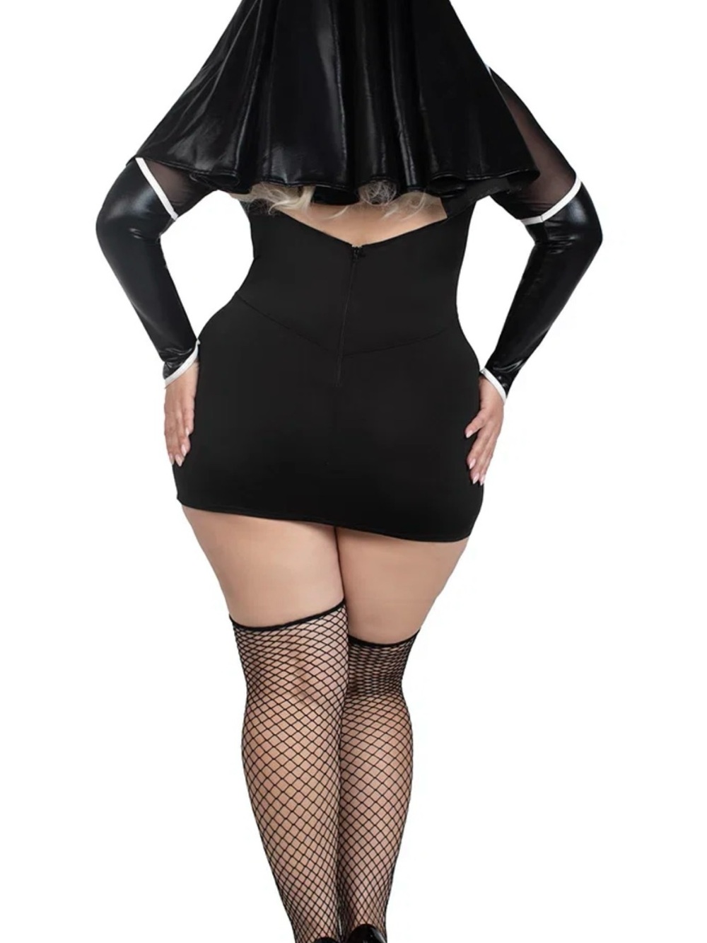 Leg Avenue Black and White Nun-Inspired Chemise - Picture 2 of 7